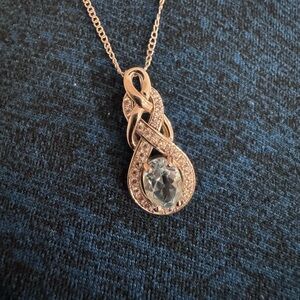 Silver and Blue Gemstone Necklace